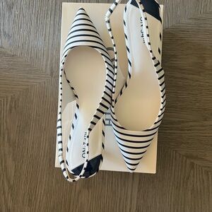 Chic Striped Slingback Heels